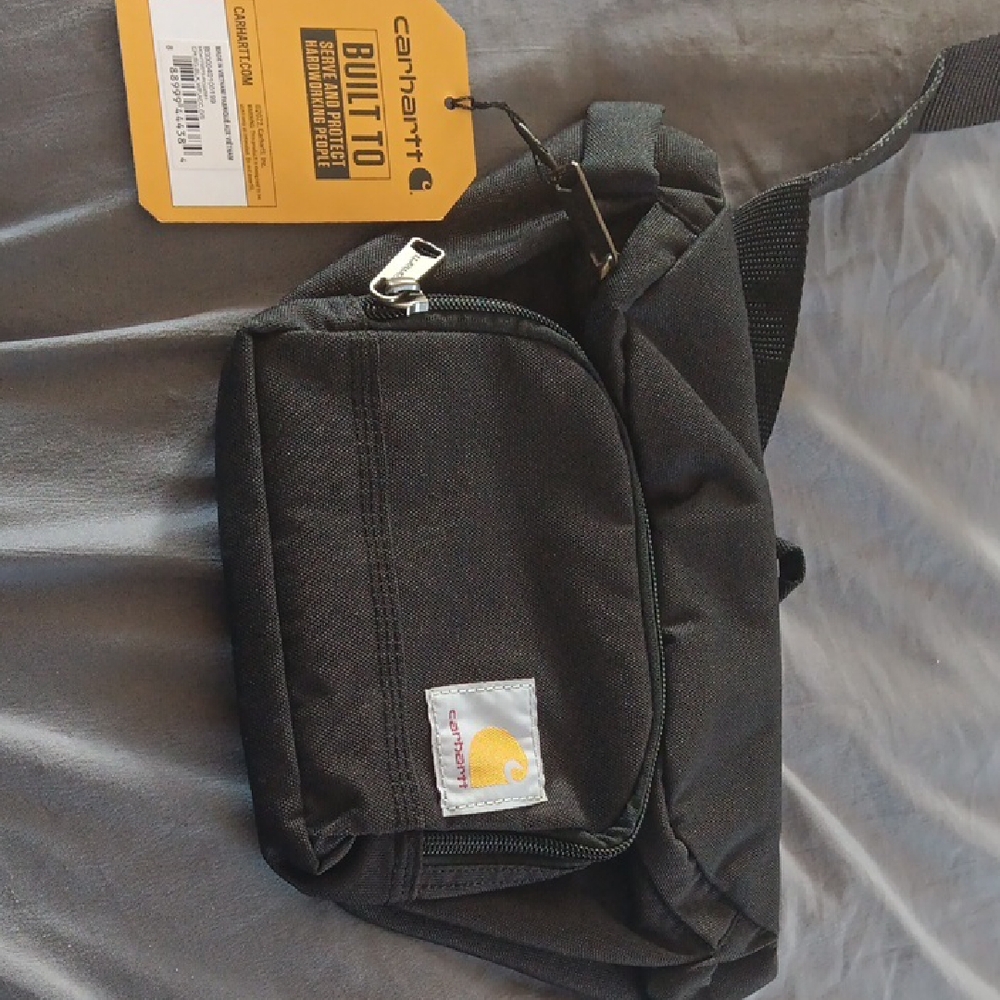 Carhartt Black Belt Bag with Logo Patch